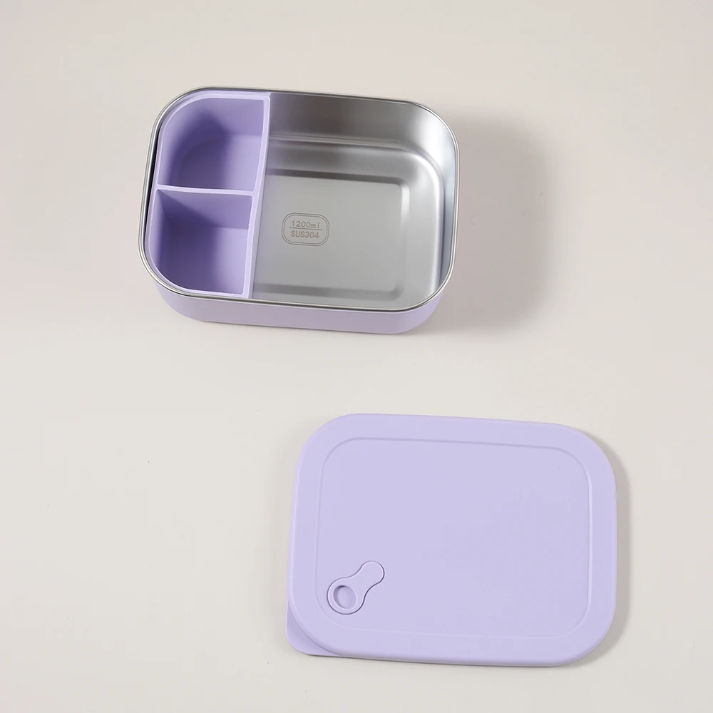 Kids' Silicone Stainless Steel Lunch Box / Bento Container Safe Leak-Proof Babies with Dividers