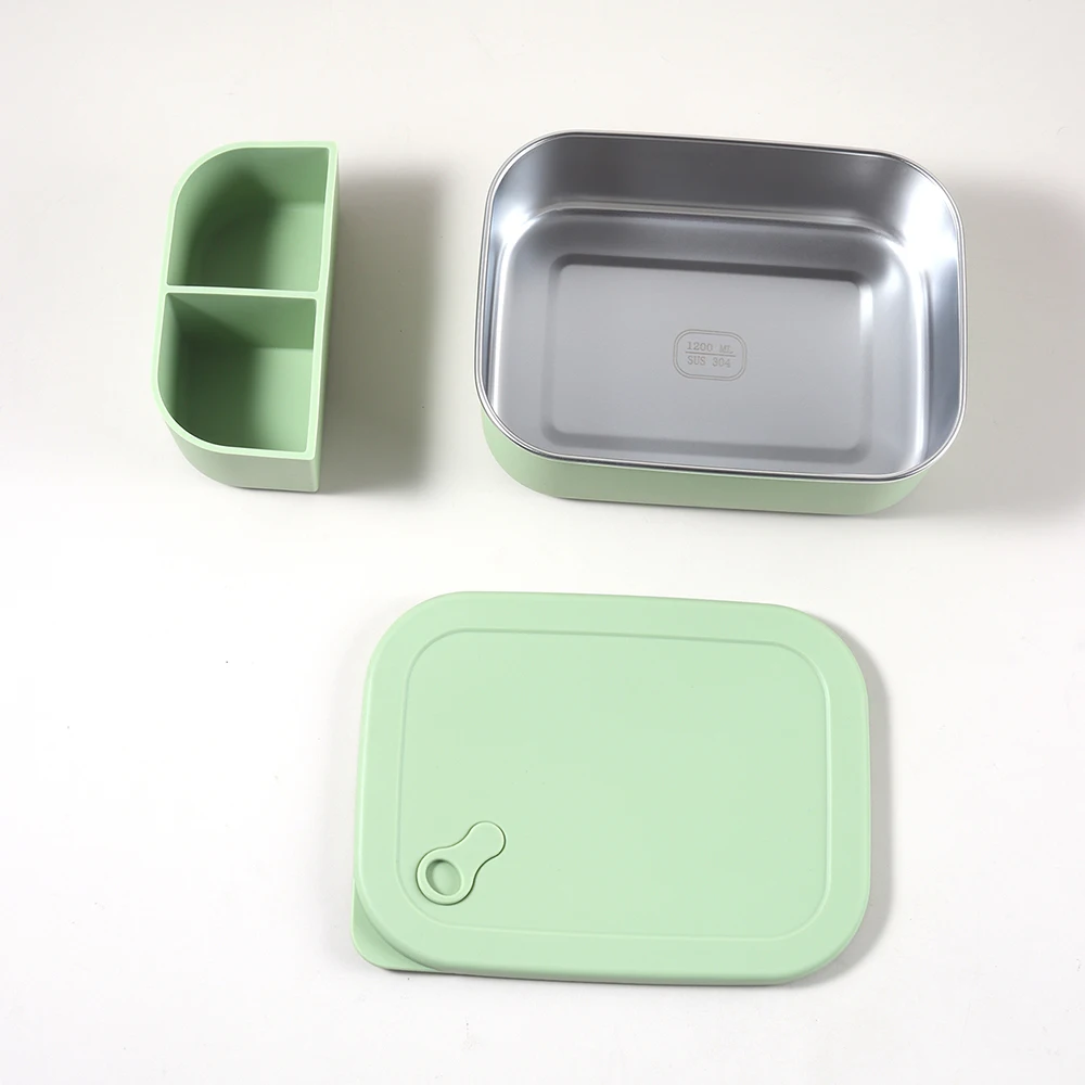 Kids' Silicone Stainless Steel Lunch Box / Bento Container Safe Leak-Proof Babies with Dividers