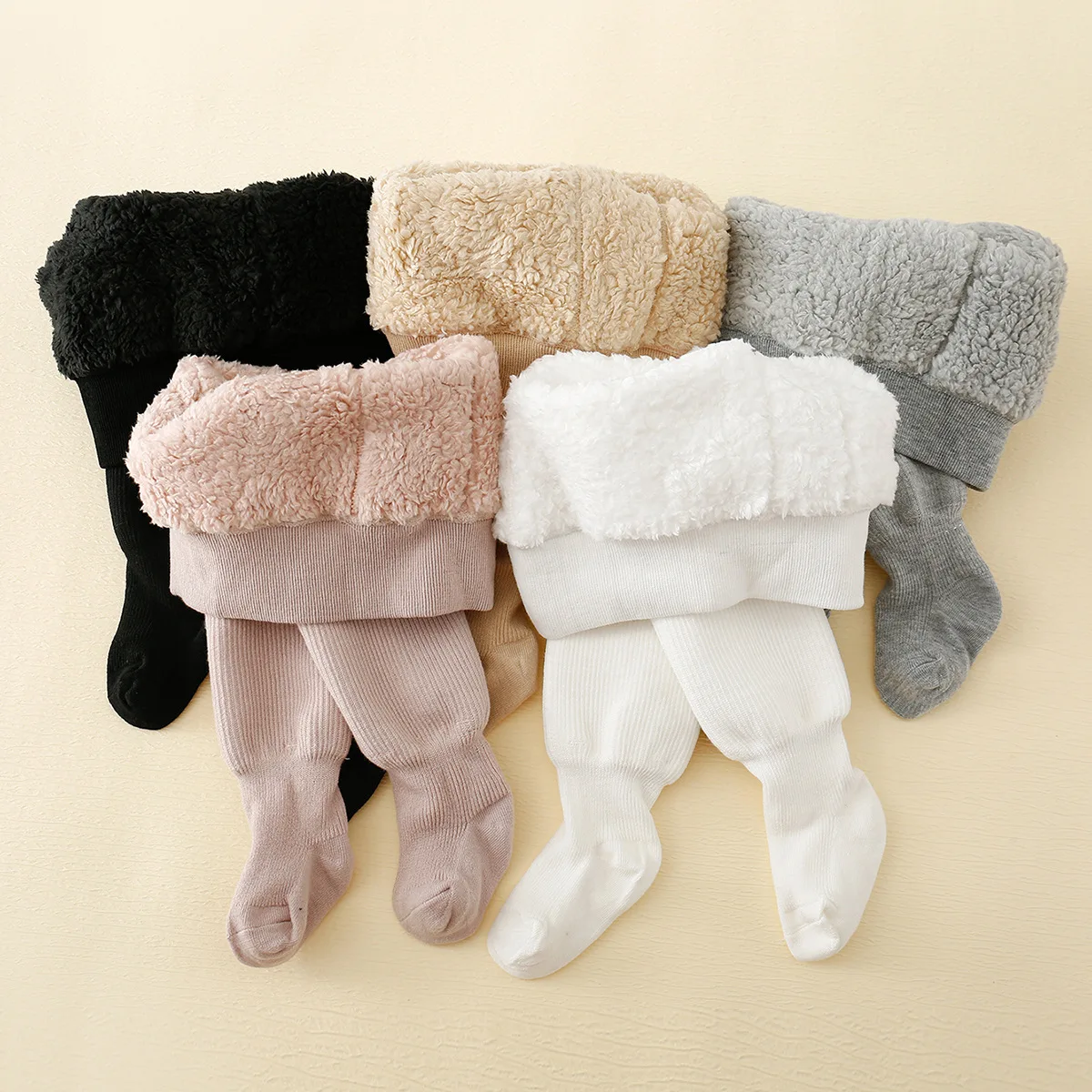 Winter Infant Baby Girls Polar Fleece Lining Stripes Leggings Plus Thick Warmth Cotton Tights Toddler Kids Keep Warm Pantyhose