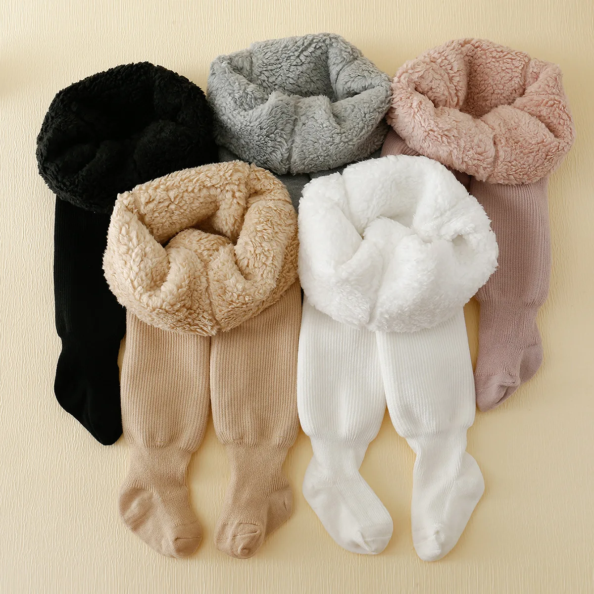 Winter Infant Baby Girls Polar Fleece Lining Stripes Leggings Plus Thick Warmth Cotton Tights Toddler Kids Keep Warm Pantyhose