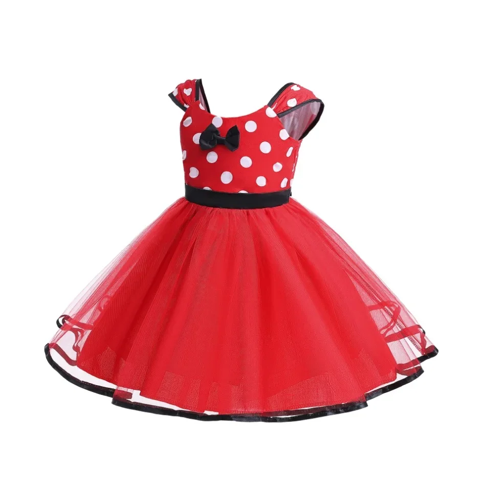 Minni Mouse Baby Girls Dress Fancy Birthday Party Cosplay Costume Polka Dot Cute Carnival Party Easter Costume for 1-5 Years
