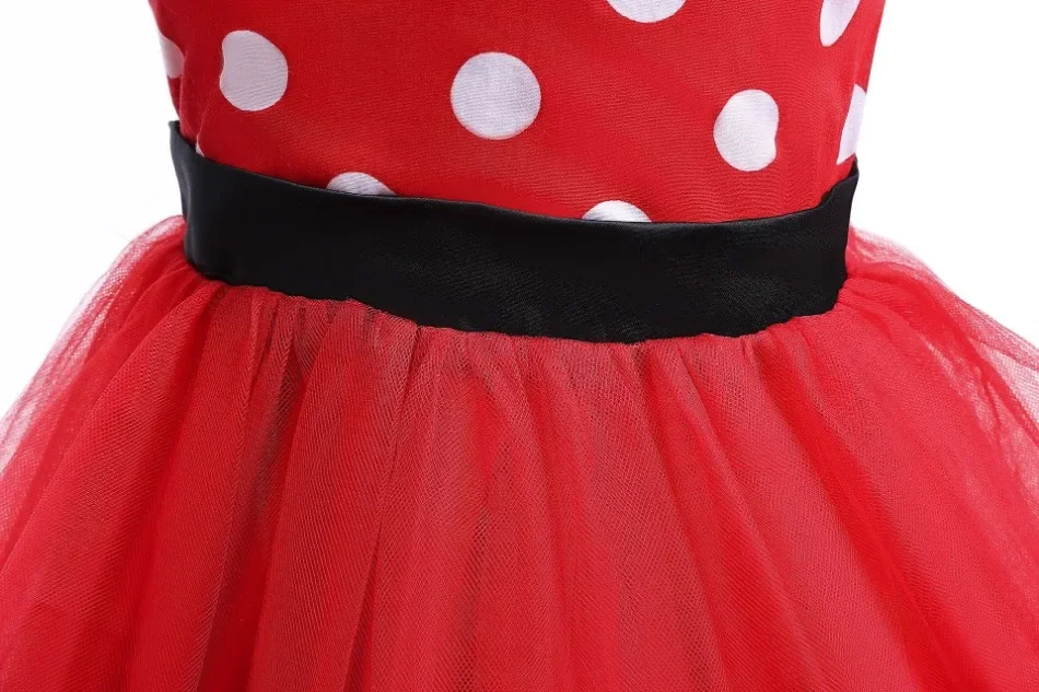 Minni Mouse Baby Girls Dress Fancy Birthday Party Cosplay Costume Polka Dot Cute Carnival Party Easter Costume for 1-5 Years