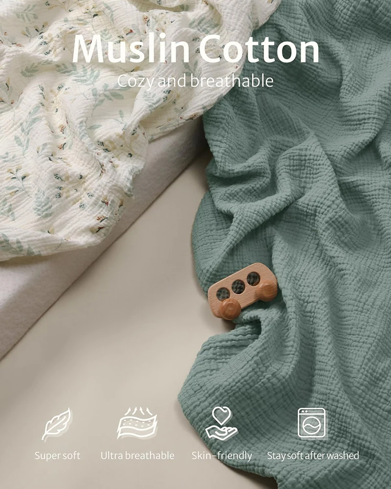 Muslin Bassinet Sheets for Baby Girl Boy Soft Breathable Bassinet Sheets Fitted Fit for Hourglass Oval Cradle Moses Basket