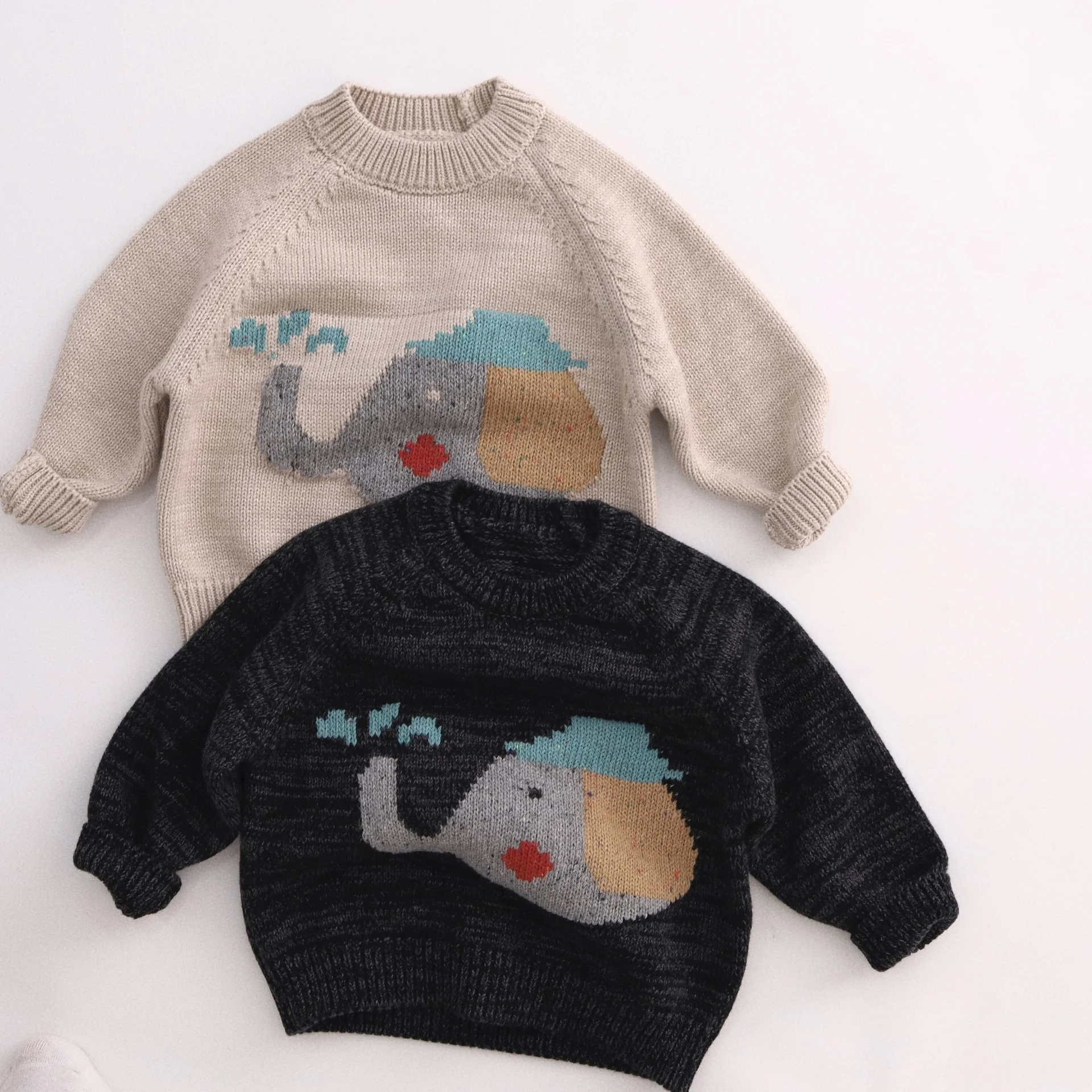MILANCEL Autumn Kids Sweaters Animal Style Boys Knit Pullover Long Sleeve Girls Sweaters Warm Knit Outwear