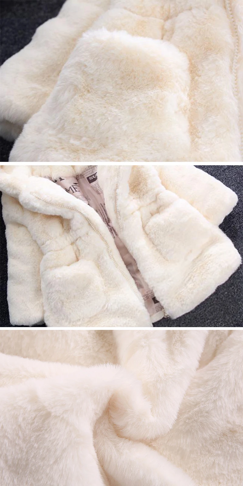 Winter Baby Kids Jacket For Girls Coats Faux Fur Thick Warm Snowsuit Hooded Parka Toddler Children Outerwear Clothing