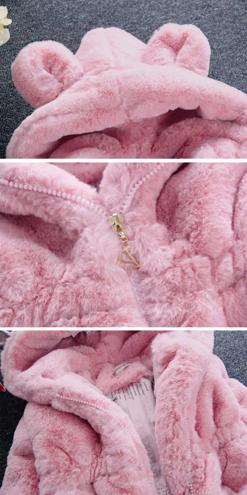 Winter Baby Kids Jacket For Girls Coats Faux Fur Thick Warm Snowsuit Hooded Parka Toddler Children Outerwear Clothing