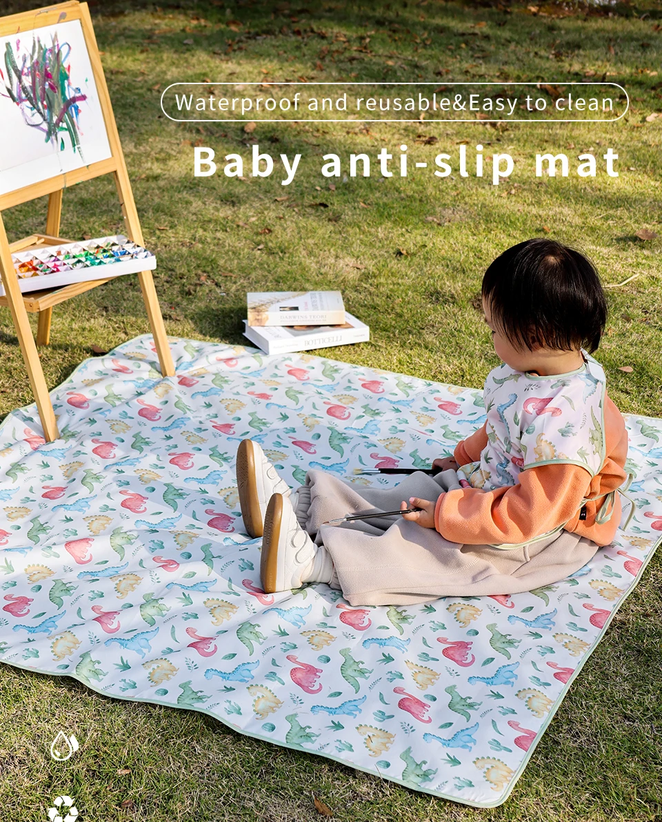 Elinfant 1 Pc Baby High Chair Splat Mat Portable Baby Dining Chair Mat Waterproof Spill Mat Anti-Slip Floor Protector Splash Mat