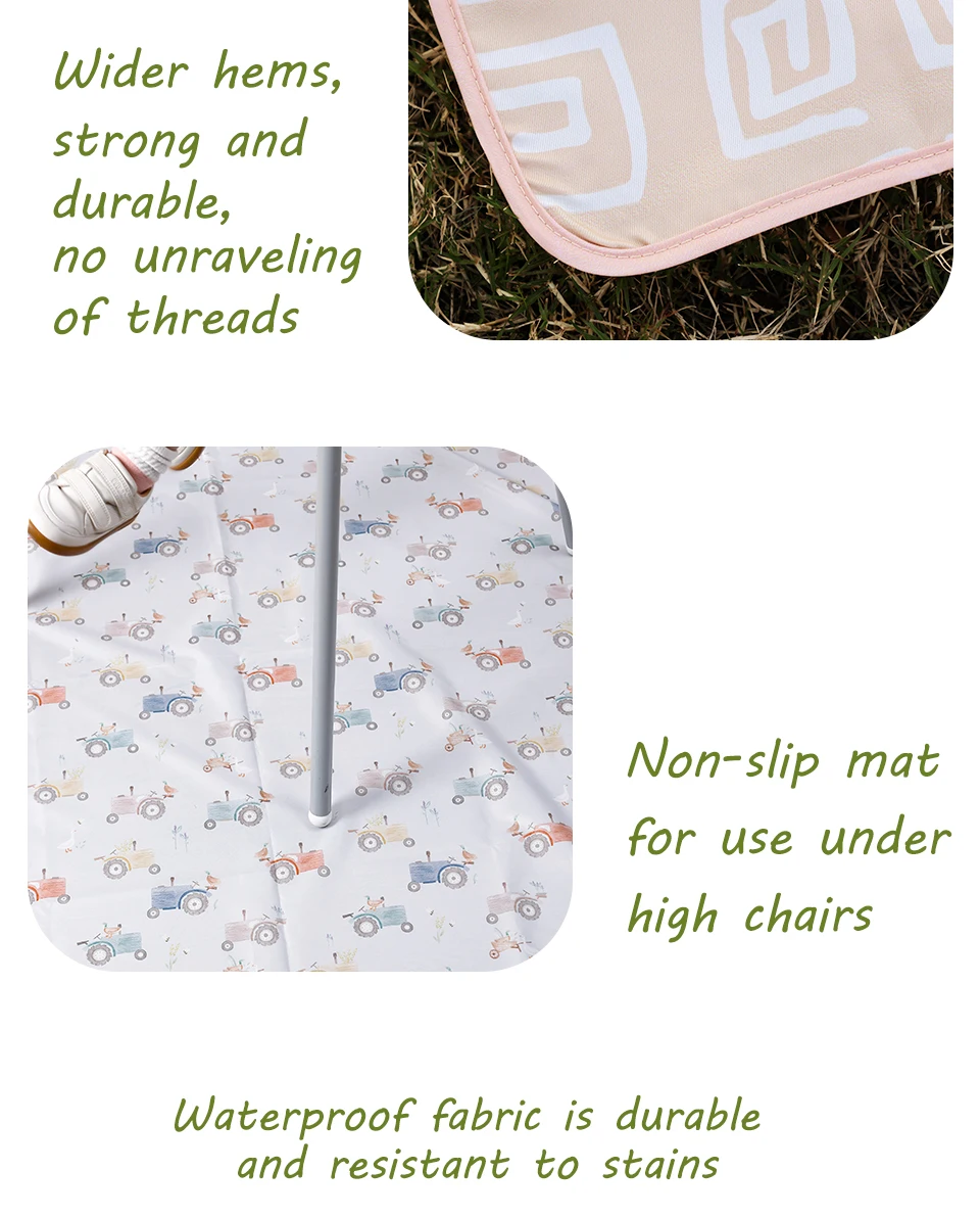 Elinfant 1 Pc Baby High Chair Splat Mat Portable Baby Dining Chair Mat Waterproof Spill Mat Anti-Slip Floor Protector Splash Mat