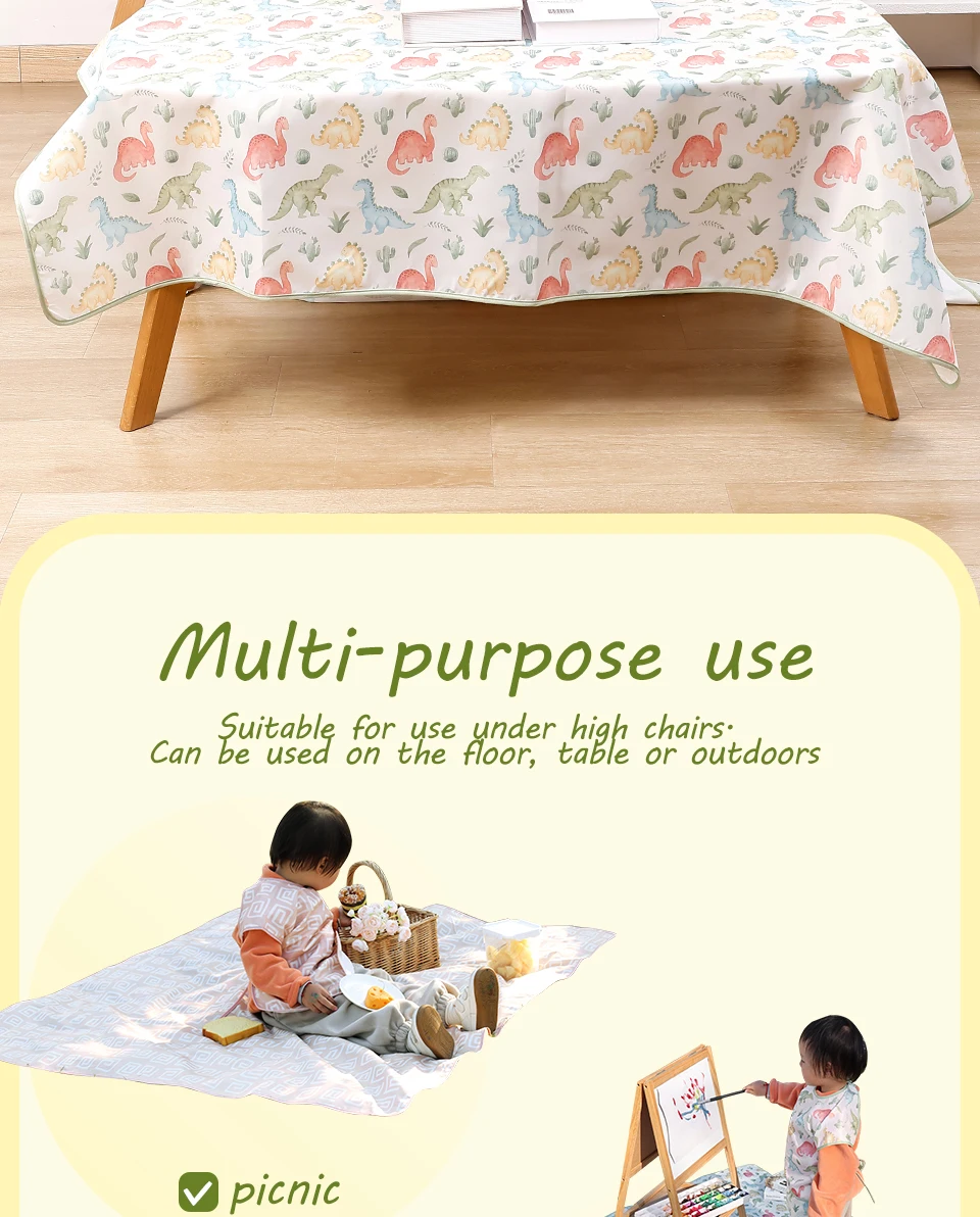 Elinfant 1 Pc Baby High Chair Splat Mat Portable Baby Dining Chair Mat Waterproof Spill Mat Anti-Slip Floor Protector Splash Mat
