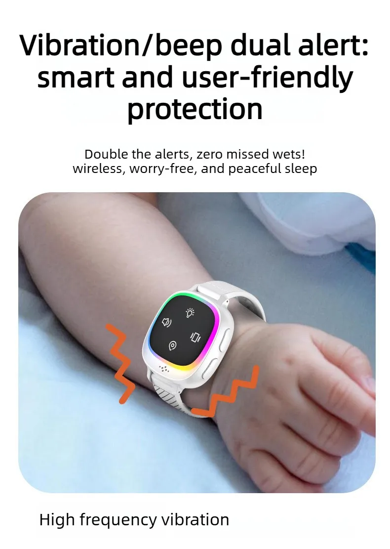 Urine Wet Alarm for Children, Anti-Lost Wireless Bedwetting Alarm, Wrist-Worn Baby Watch Reminder