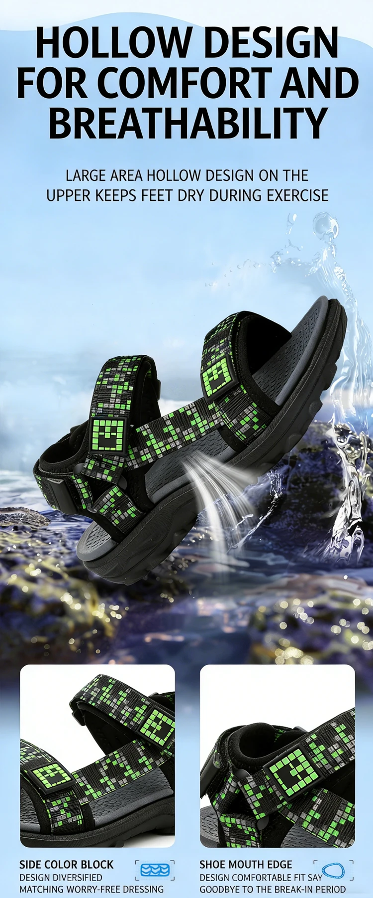 Kids Outdoor Non-Slip Sandals Boys Summer Fashion Beach Shoes Children Breathable Casual Walking Sandials