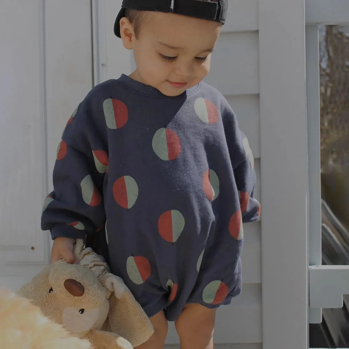 Korea Baby Boys Clothes Sets Kids Oversized Balloon Print Sweatshirt Jogger Pants Childrens Suit Girls Outfit Set Sports Suit