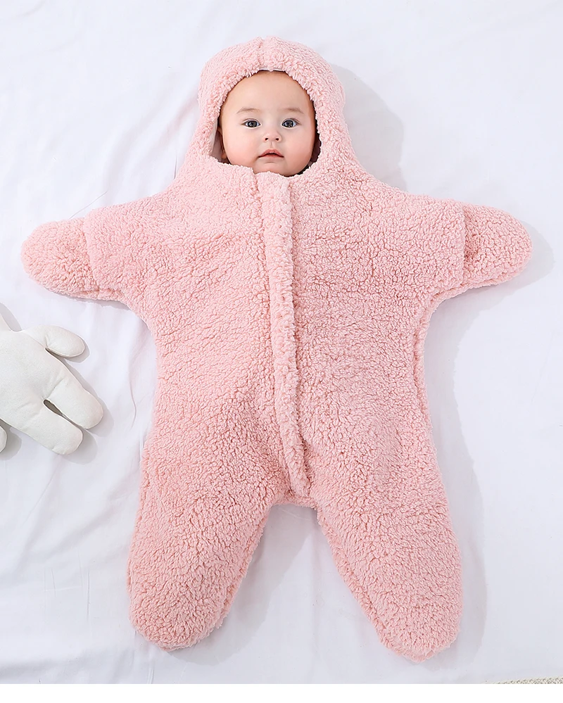 0-6 Month Baby Sleeping Bags Starfish Shape Autumn Winter Soft Newborn Wrap Blanket Swaddling Warm Cotton Sleepsack for Babies