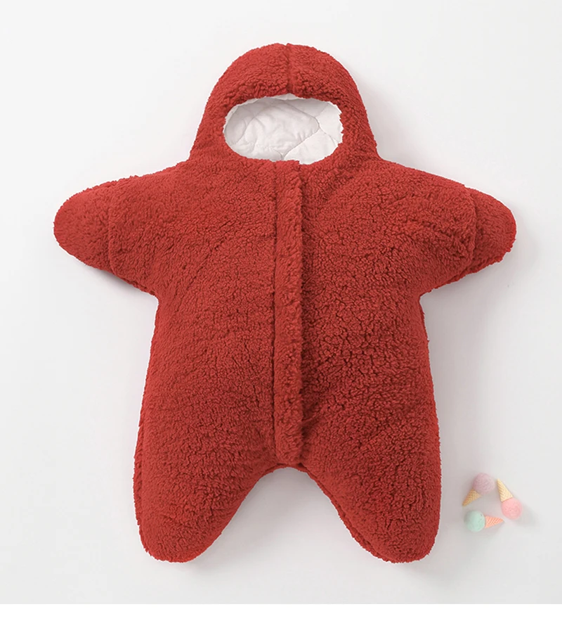 0-6 Month Baby Sleeping Bags Starfish Shape Autumn Winter Soft Newborn Wrap Blanket Swaddling Warm Cotton Sleepsack for Babies
