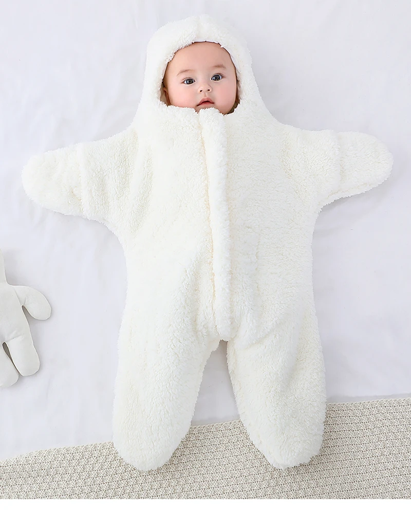 0-6 Month Baby Sleeping Bags Starfish Shape Autumn Winter Soft Newborn Wrap Blanket Swaddling Warm Cotton Sleepsack for Babies