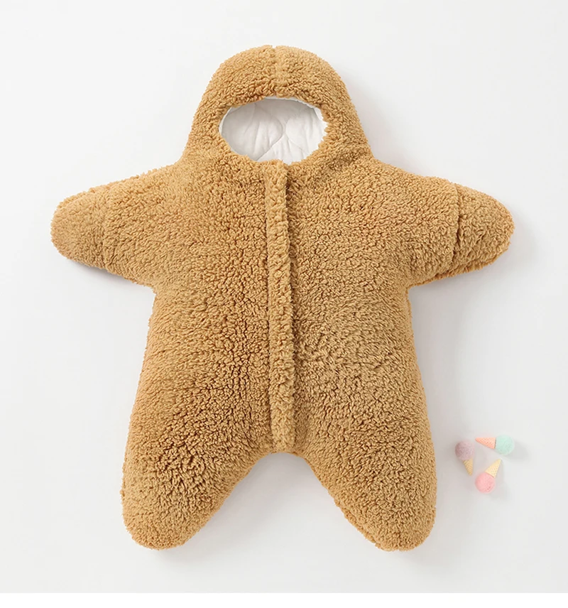 0-6 Month Baby Sleeping Bags Starfish Shape Autumn Winter Soft Newborn Wrap Blanket Swaddling Warm Cotton Sleepsack for Babies