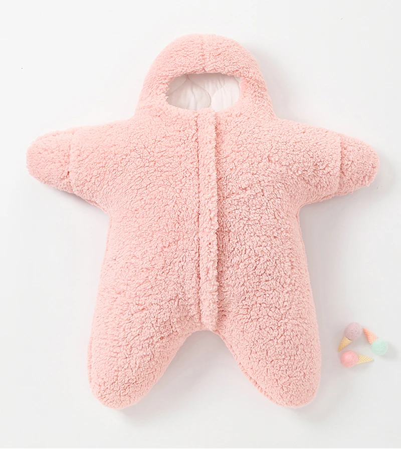 0-6 Month Baby Sleeping Bags Starfish Shape Autumn Winter Soft Newborn Wrap Blanket Swaddling Warm Cotton Sleepsack for Babies