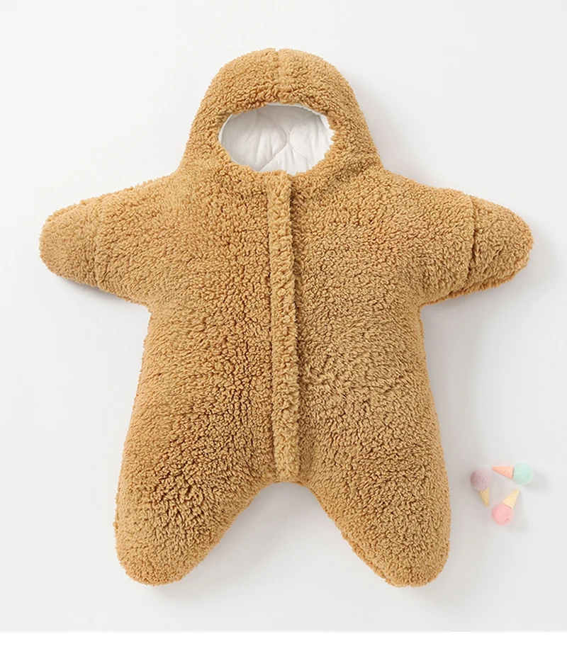 0-6 Month Baby Sleeping Bags Starfish Shape Autumn Winter Soft Newborn Wrap Blanket Swaddling Warm Cotton Sleepsack for Babies
