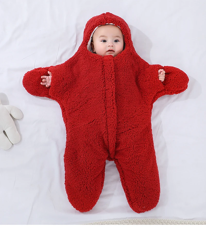 0-6 Month Baby Sleeping Bags Starfish Shape Autumn Winter Soft Newborn Wrap Blanket Swaddling Warm Cotton Sleepsack for Babies