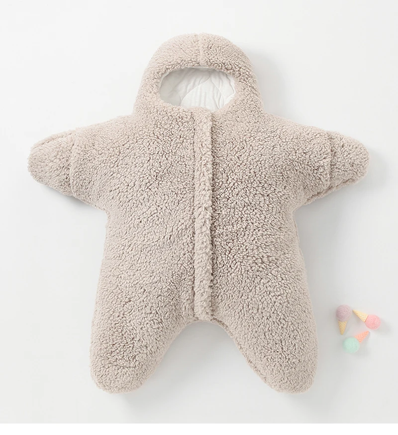 0-6 Month Baby Sleeping Bags Starfish Shape Autumn Winter Soft Newborn Wrap Blanket Swaddling Warm Cotton Sleepsack for Babies