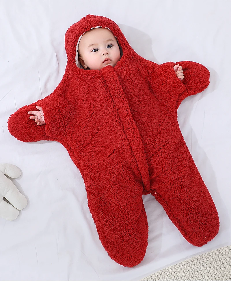 0-6 Month Baby Sleeping Bags Starfish Shape Autumn Winter Soft Newborn Wrap Blanket Swaddling Warm Cotton Sleepsack for Babies