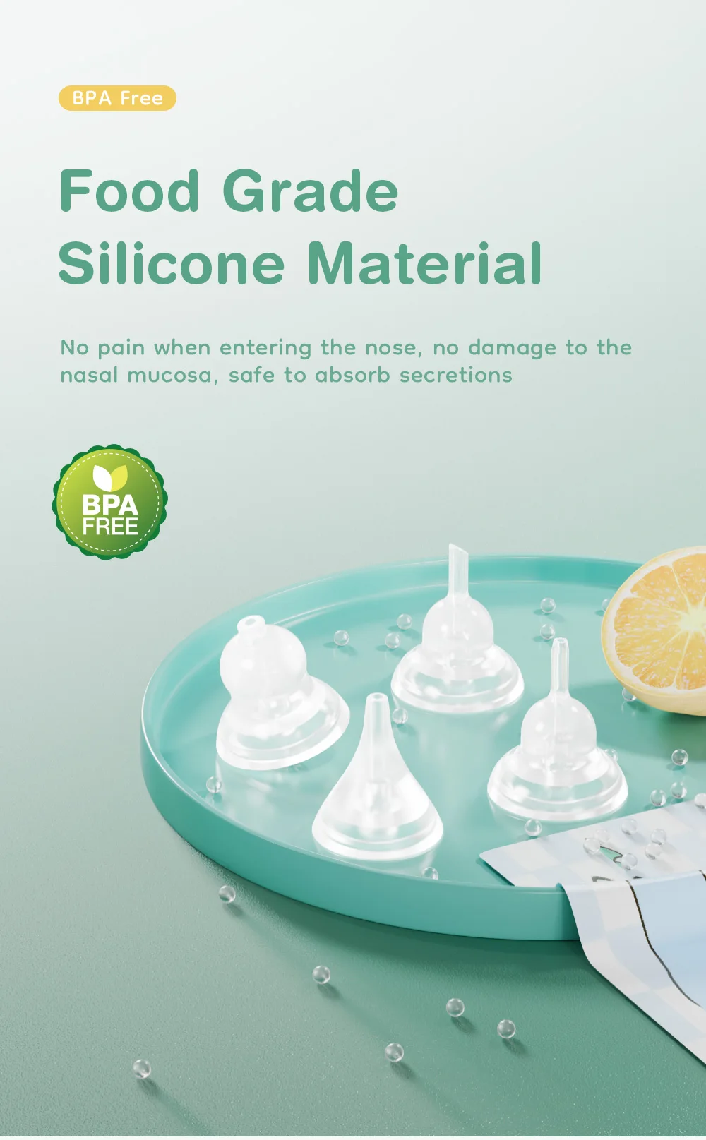 MAMIJOY Electric Nasal Absorber Silent Baby Obstruction Rhinitis Cleaner Nasal Aspirator Nasal Mucus Cleaning Tool Fro Newborn