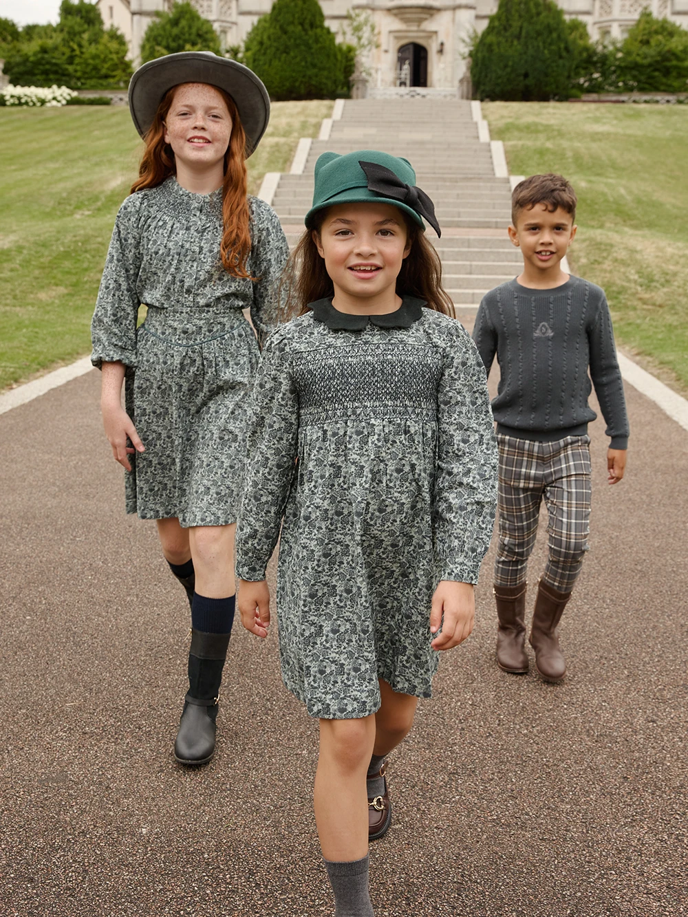 AS IL AW26 Corduroy Collection Floral Cotton Girls Print Smocking Dress Boys Sweater Embroidery Plaid Pants Brother Sister