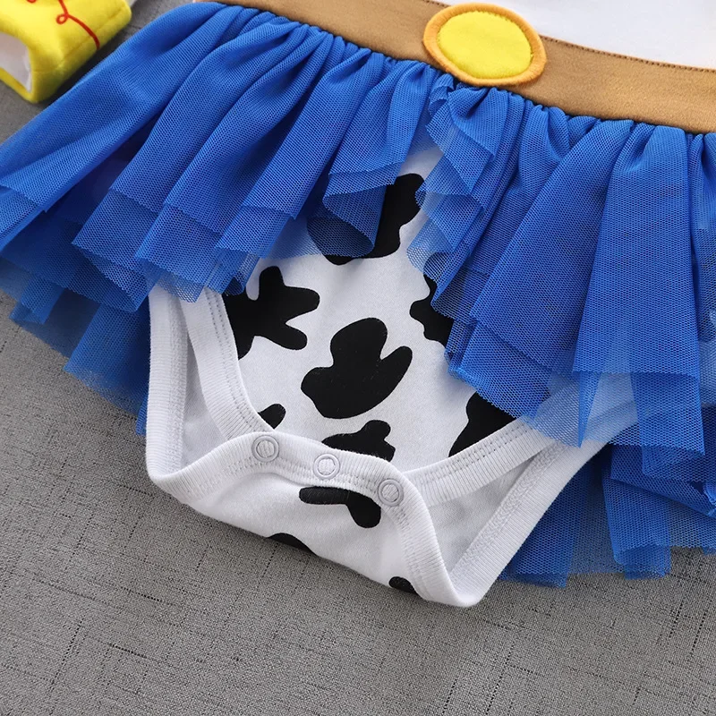 Baby Girl New Summer Bodysuit Cartoon Princess Jumpsuit Children's Long Sleeved Infant Girls Halloween Role Play Clothing H3924
