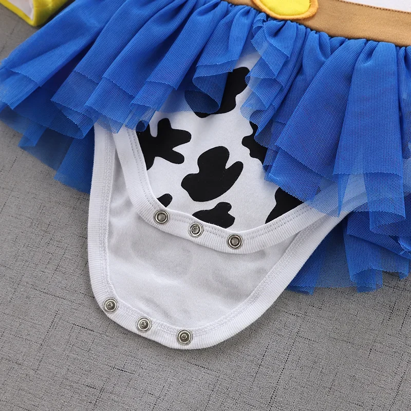 Baby Girl New Summer Bodysuit Cartoon Princess Jumpsuit Children's Long Sleeved Infant Girls Halloween Role Play Clothing H3924