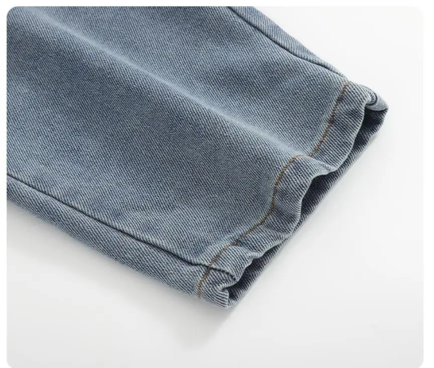 2026 New Korean Version Soft Washed Denim Children's Baby Jumpsuit Boys and Girls Front Pocket Solid Color Integrated Pants 0-5Y