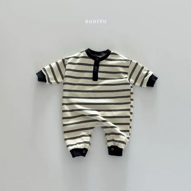 INS Infant Babys Boys Rompers RAISE Autumn 6-24M Kids Boys Striped Jumpsuit Loose Casual Toddler Newborn Boys One Piece Bodysuit