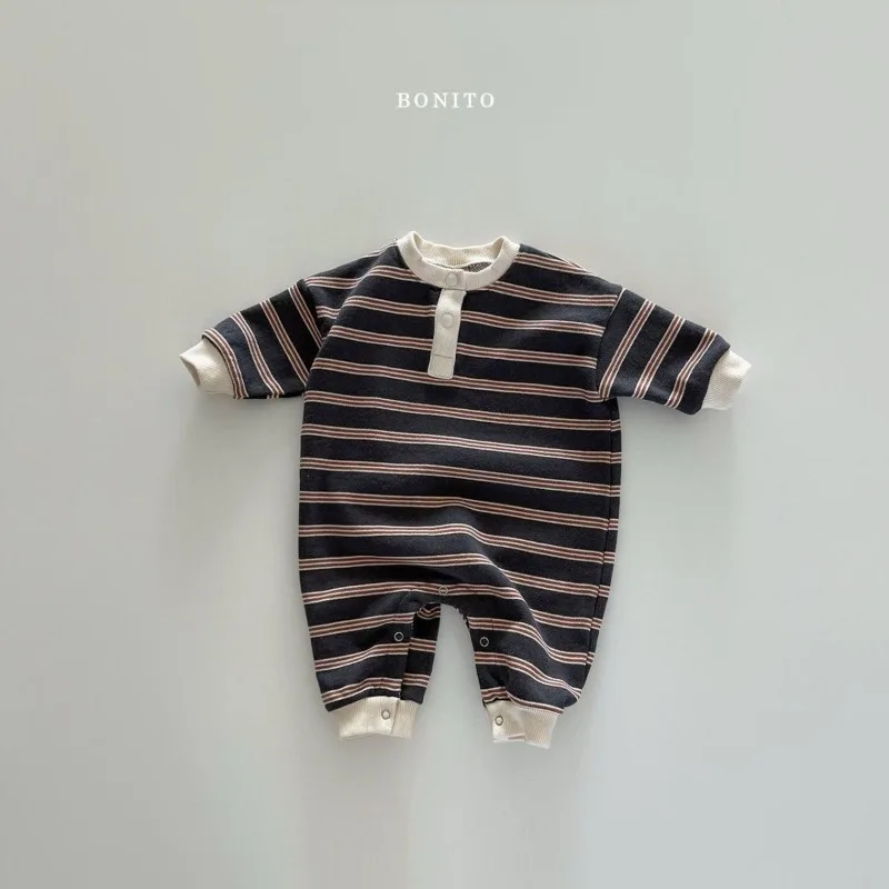 INS Infant Babys Boys Rompers RAISE Autumn 6-24M Kids Boys Striped Jumpsuit Loose Casual Toddler Newborn Boys One Piece Bodysuit