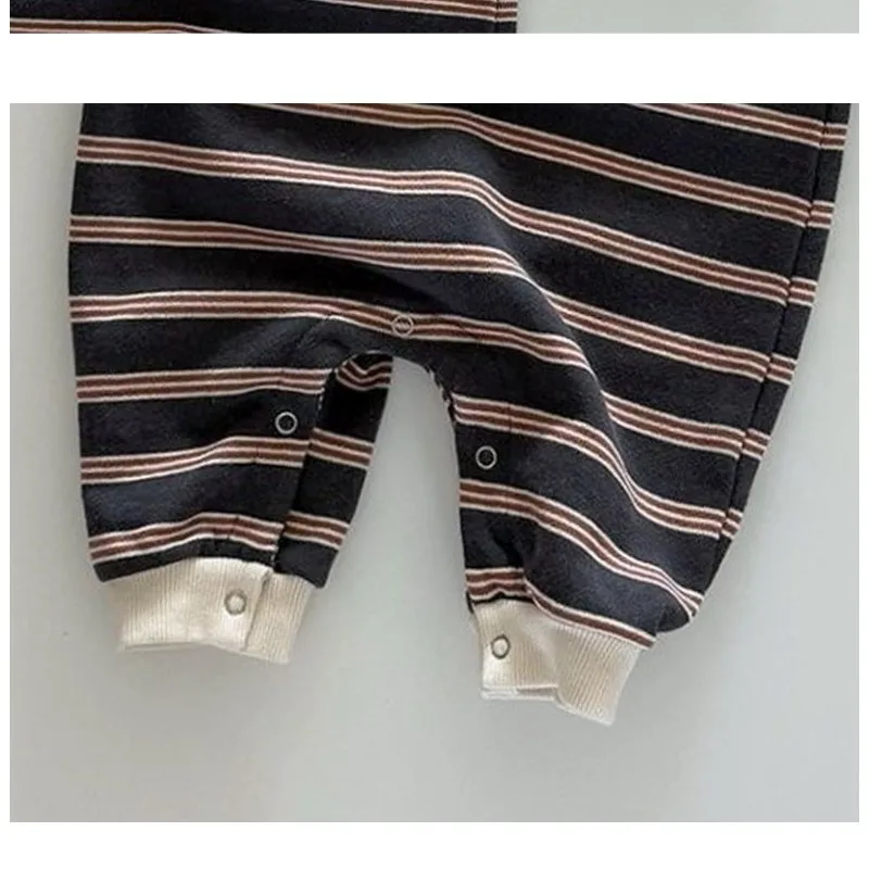 INS Infant Babys Boys Rompers RAISE Autumn 6-24M Kids Boys Striped Jumpsuit Loose Casual Toddler Newborn Boys One Piece Bodysuit