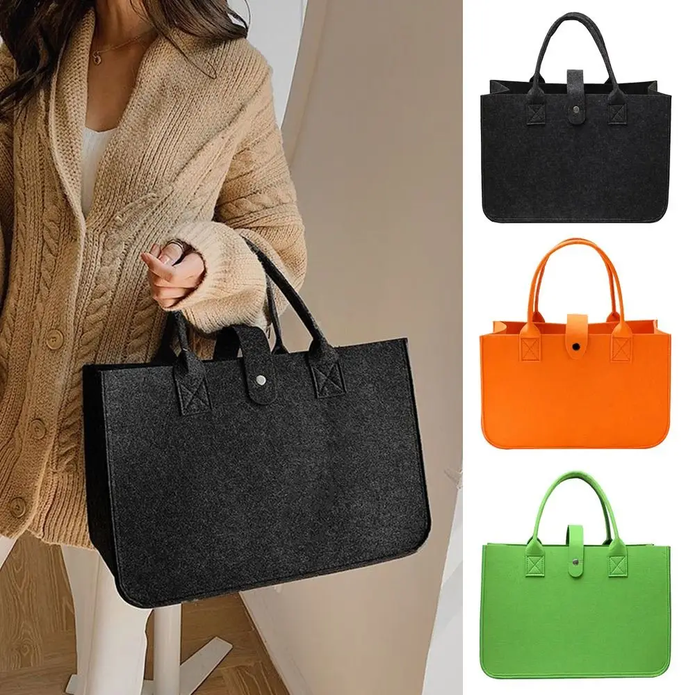 Portable Large Capacity Mummy Bag Women Felt Shoulder Bag Simple Solid Color Messenger Bag Handbag Travel Casual Crossbody Bags