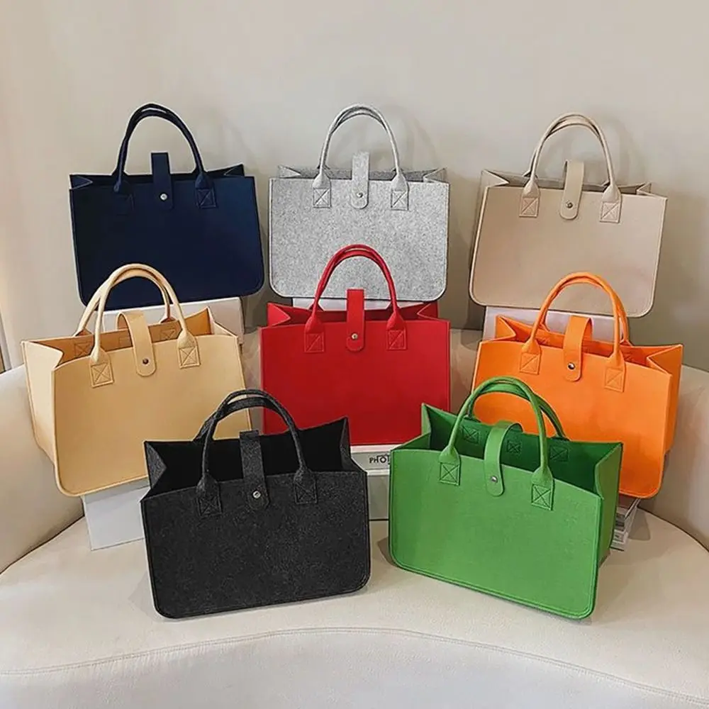 Portable Large Capacity Mummy Bag Women Felt Shoulder Bag Simple Solid Color Messenger Bag Handbag Travel Casual Crossbody Bags