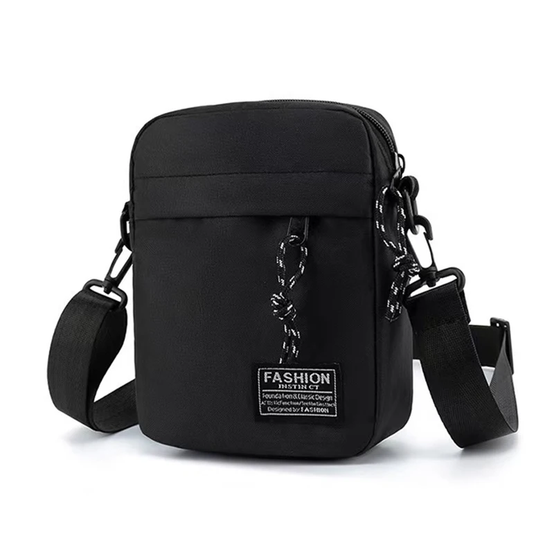 Men's Bag, Available in Single Shoulder or Cross-Body Design, Suitable for Daily Use During School. Made of Nylon Material.