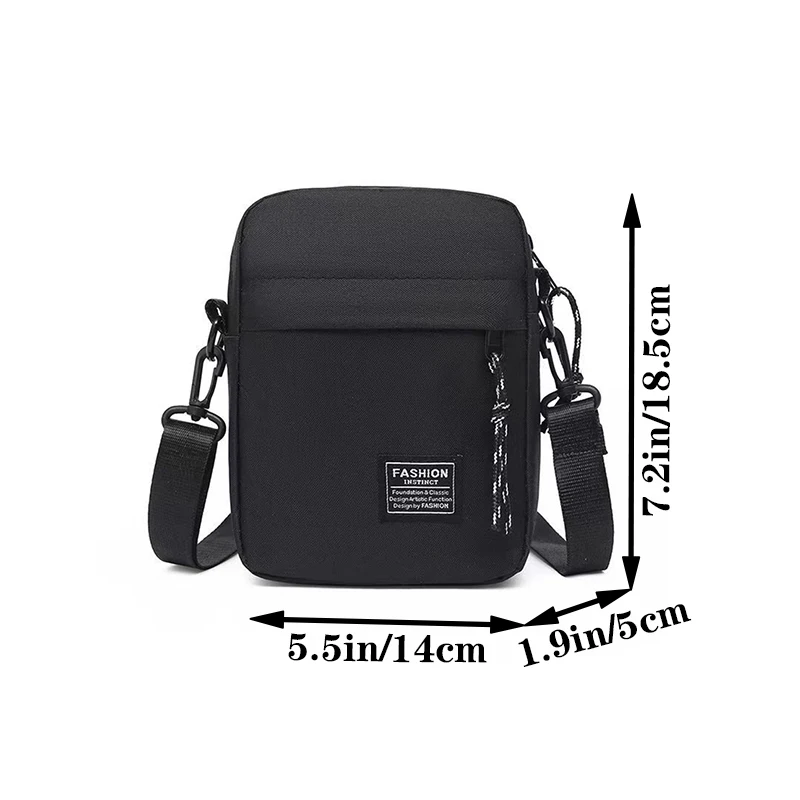 Men's Bag, Available in Single Shoulder or Cross-Body Design, Suitable for Daily Use During School. Made of Nylon Material.