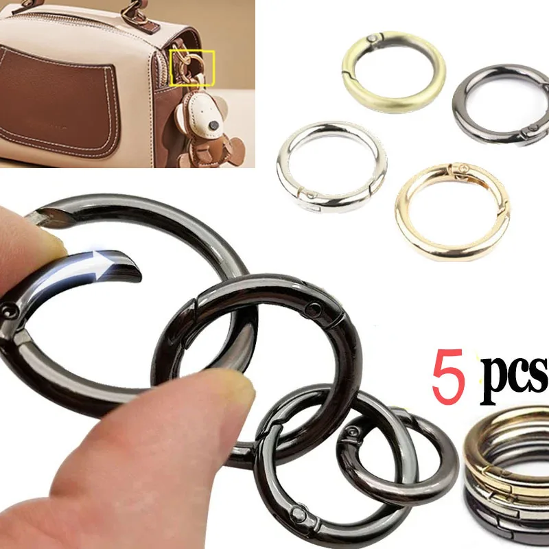 5Pcs 25/30/32/38MM Metal Spring Buckles Carabiner Hooks Handbag Clasp Stainless Steel Keyring Snap Gate O Ring Camping Clasp