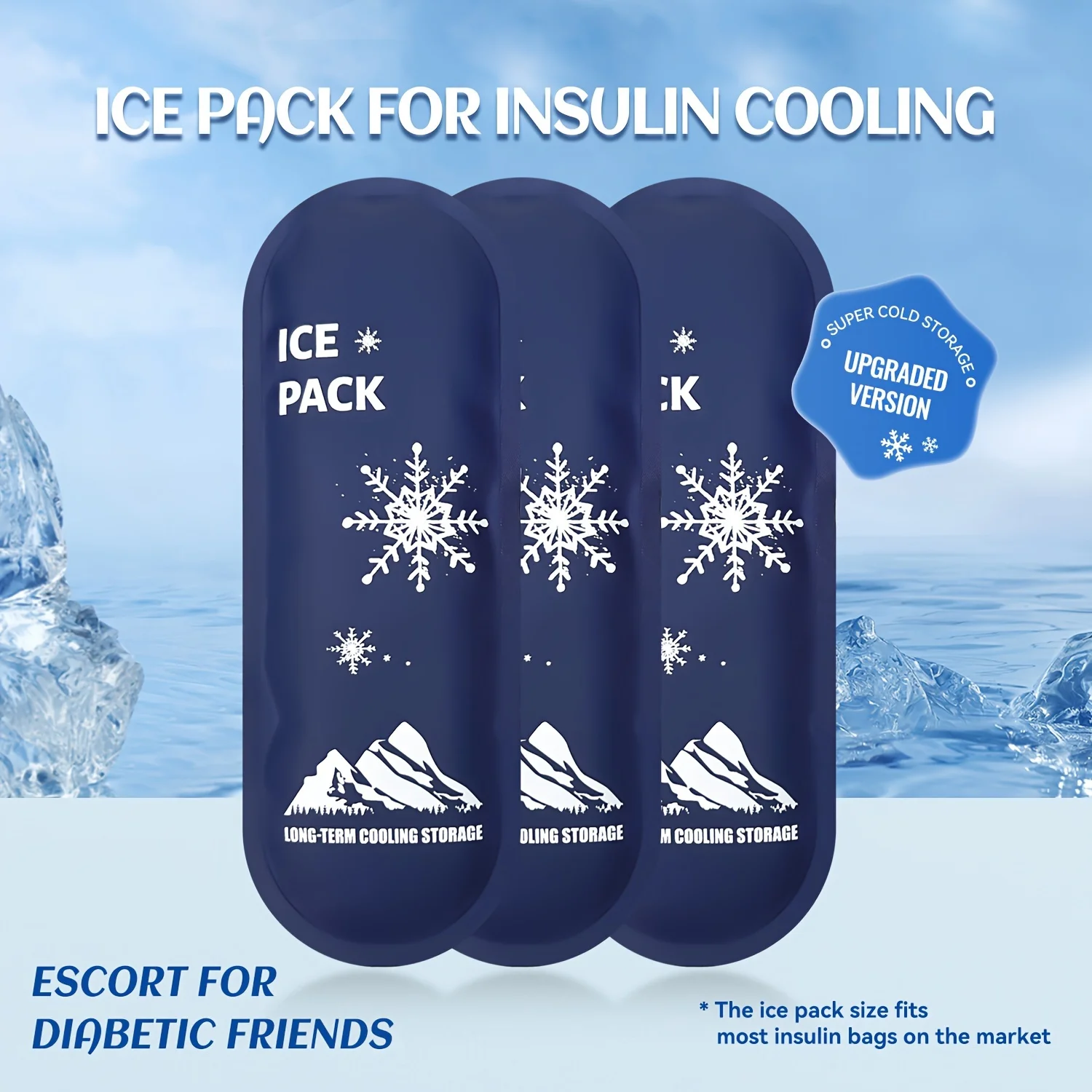 1/6pcs Portable Cooling Ice Bags with Insulin Container Gel Ice Bag Travel Set for Diabetic Outdoor Use Ice Cooler Pack Storage