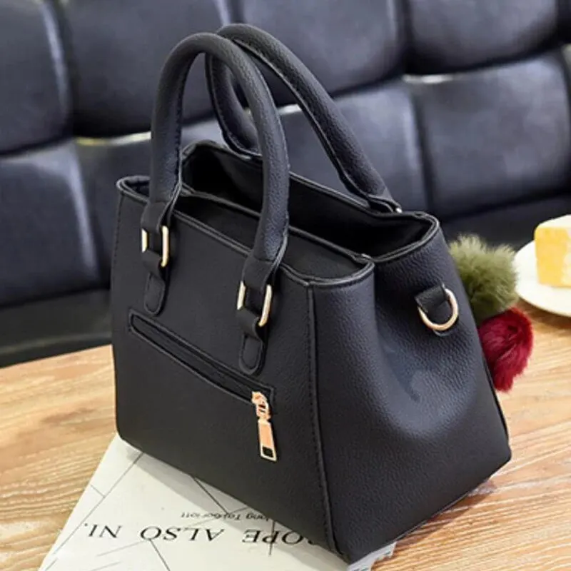 Fashion PU Leather Bucket With Hairball Ornaments Women Handbag Vintage Solid Color Top Handle Shoulder Crossbody Bags