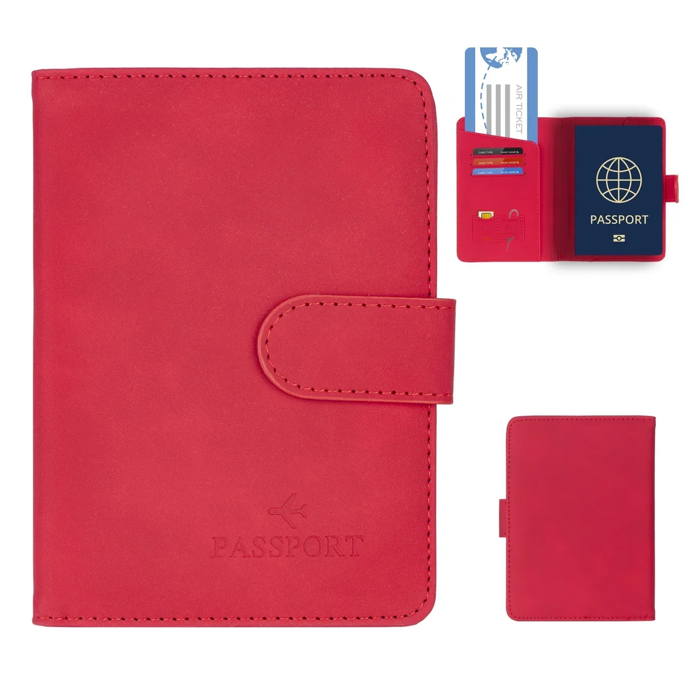 Simple Travel Passport Holder Cover Case Wallet RFID Blocking Business PU Leather Card Case Travel Accessories for Women Men