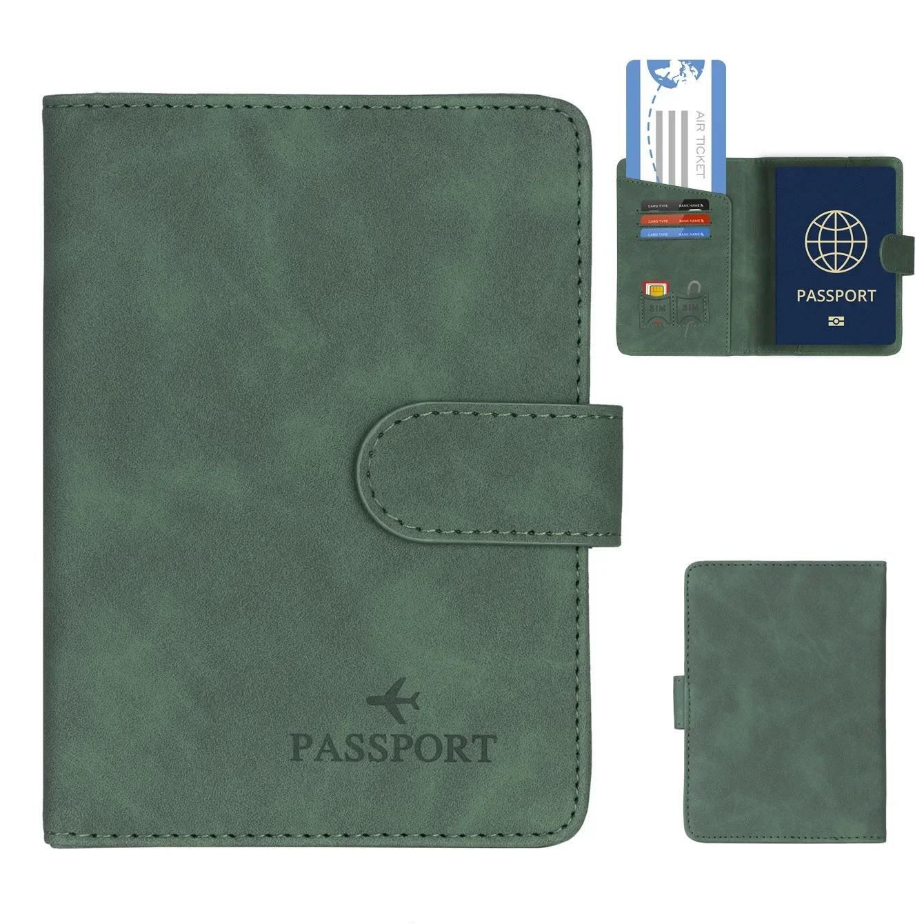Simple Travel Passport Holder Cover Case Wallet RFID Blocking Business PU Leather Card Case Travel Accessories for Women Men