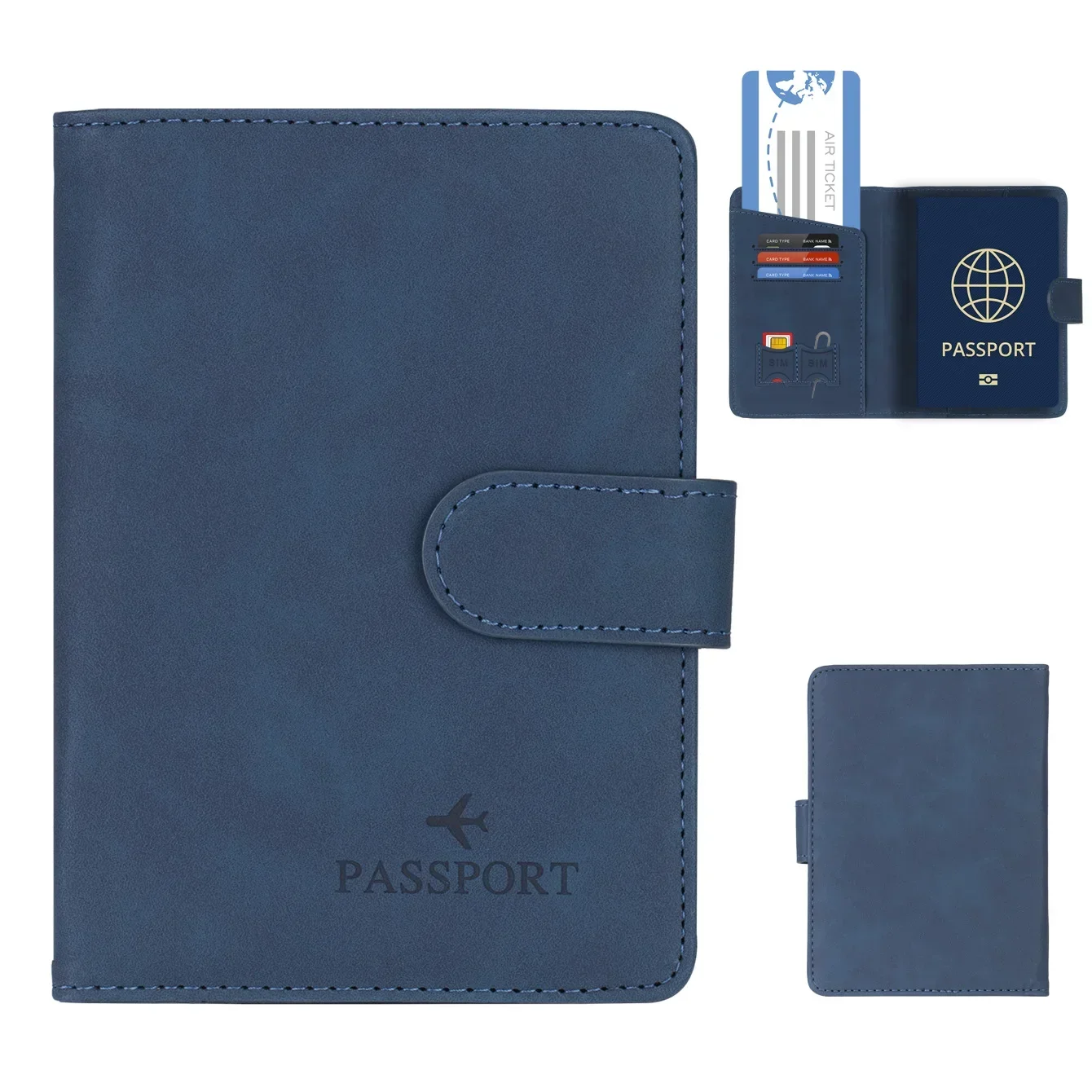 Simple Travel Passport Holder Cover Case Wallet RFID Blocking Business PU Leather Card Case Travel Accessories for Women Men