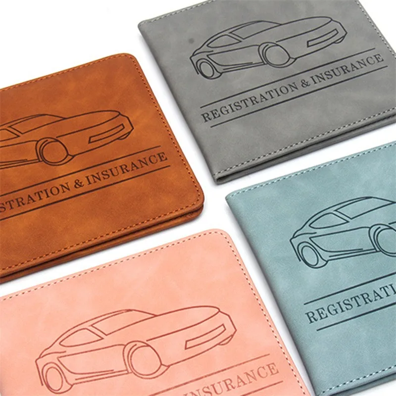 Car Registration Insurance Holder Driving License Cover Leather Auto Documents Drivers License Storage Bag Credit Card Holder