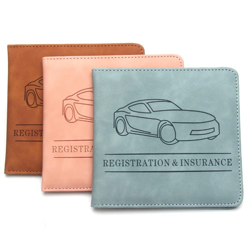 Car Registration Insurance Holder Driving License Cover Leather Auto Documents Drivers License Storage Bag Credit Card Holder