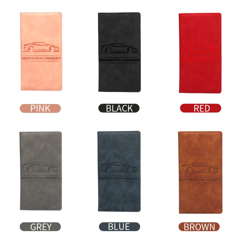 Car Registration Insurance Holder Driving License Cover Leather Auto Documents Drivers License Storage Bag Credit Card Holder