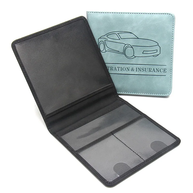 Car Registration Insurance Holder Driving License Cover Leather Auto Documents Drivers License Storage Bag Credit Card Holder