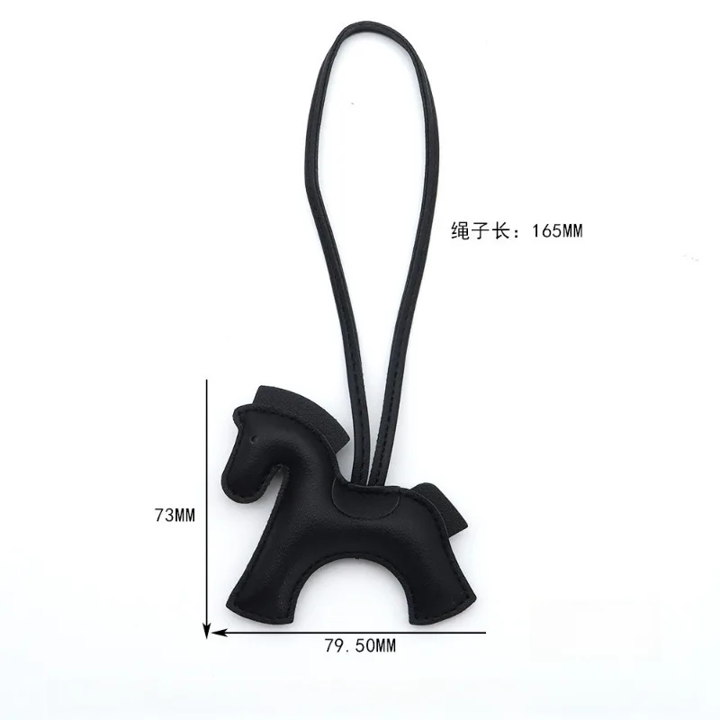Fashion Horse Keychain All-around PU Leather Horses Embellishment for Female Car Key Chain Handbag Decoration Jewelry Gifts