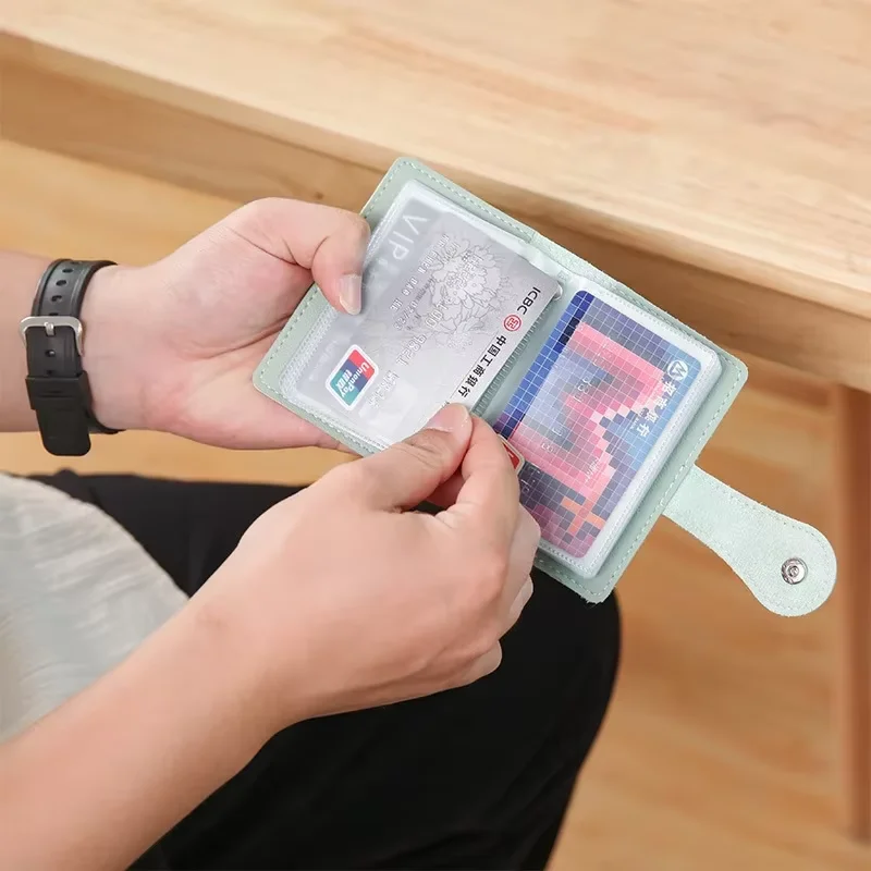 1PC Women Men Leather 26 Slots ID Credit Card Holders RFID Blocking Wallet Case Pocket Bag