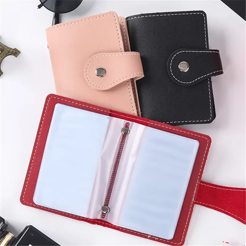 1PC Women Men Leather 26 Slots ID Credit Card Holders RFID Blocking Wallet Case Pocket Bag